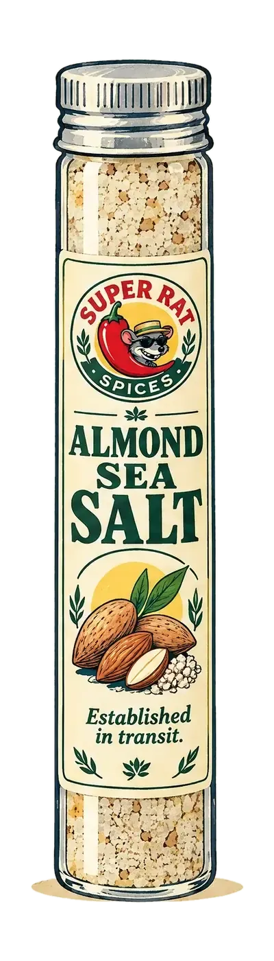 Almond Sea Salt in its glass tube