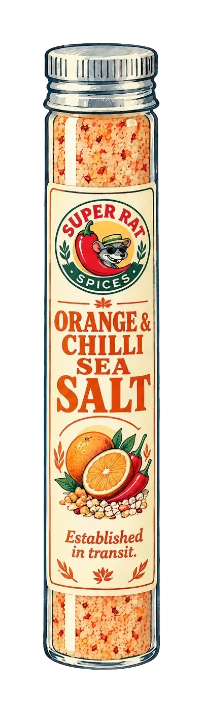 Orange & Chilli Sea Salt in its glass tube