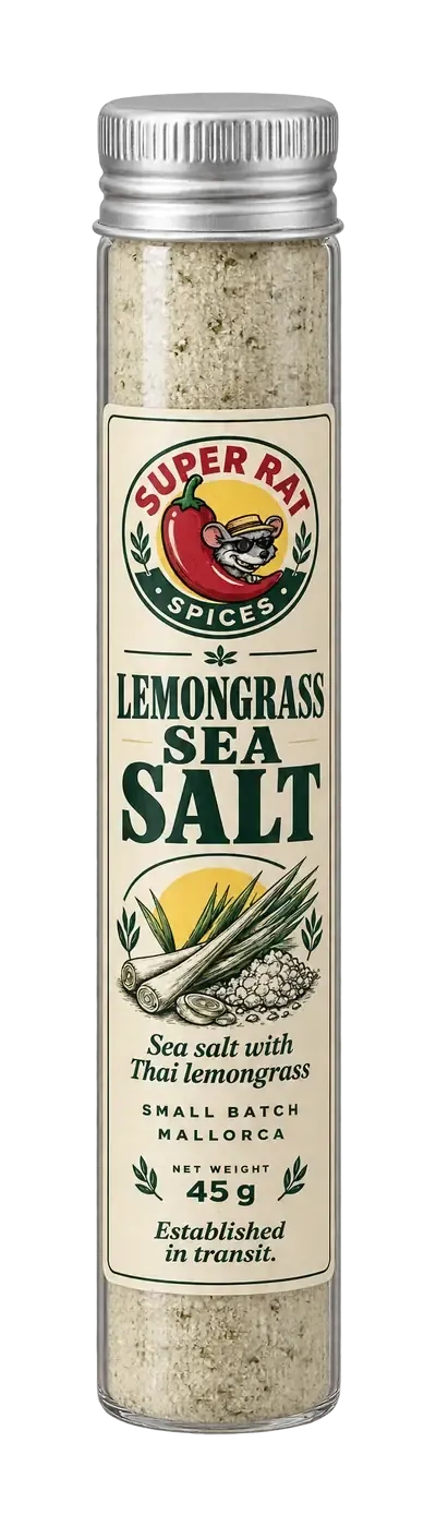 Lemongrass Sea Salt in its glass tube