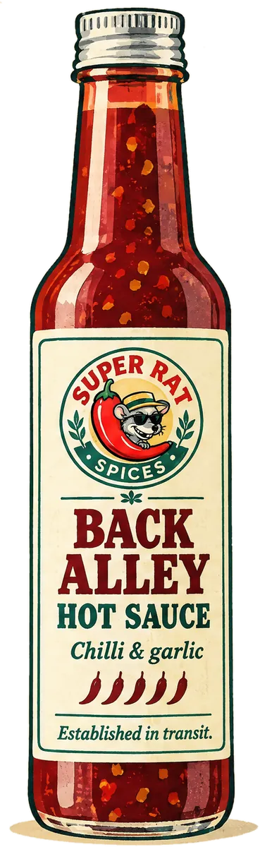 Artist's impression of the Back Alley hot sauce